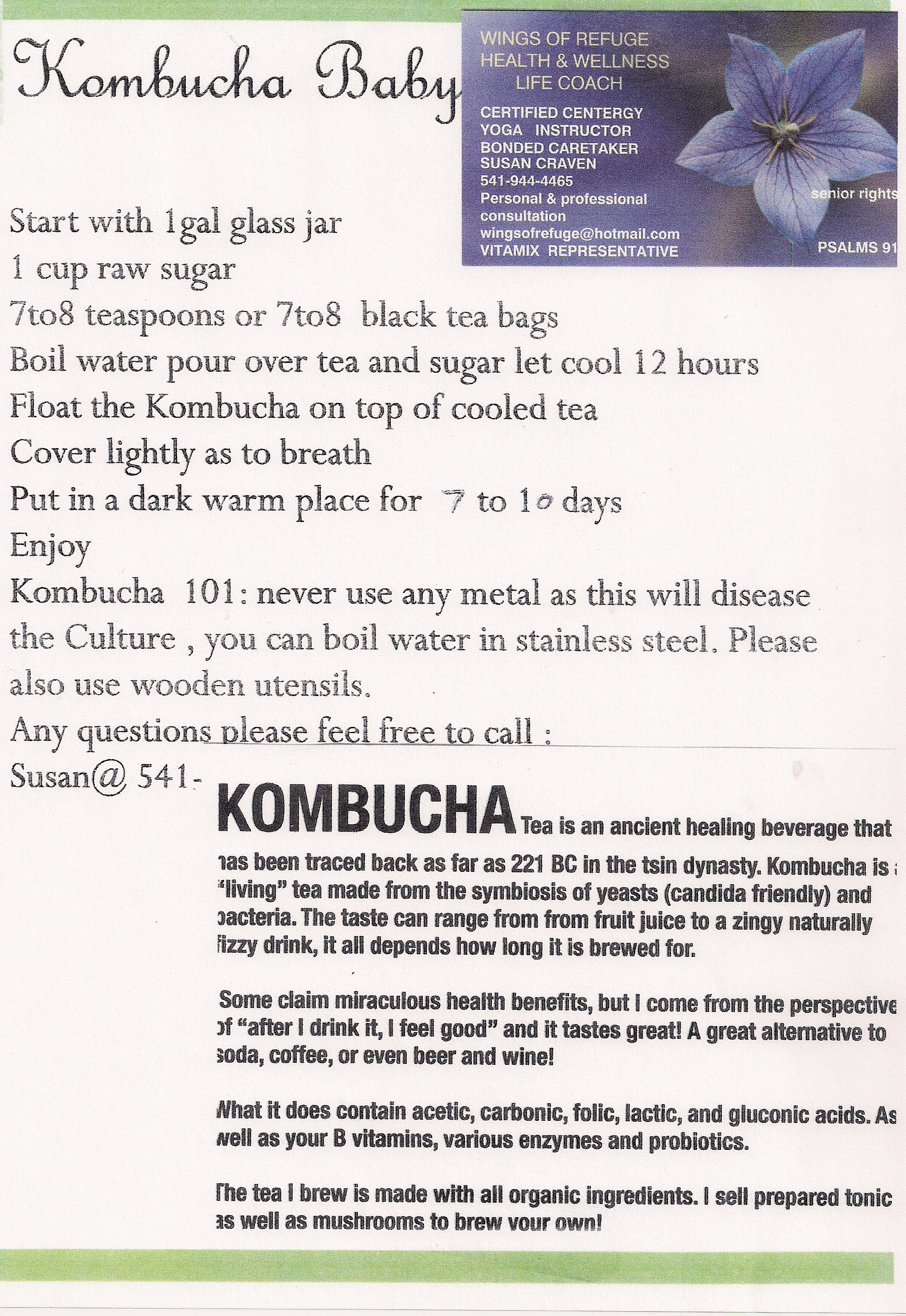 Kombucha Recipe